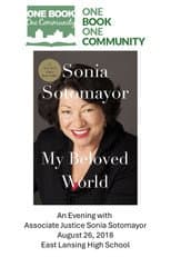 Poster for My Beloved World - An Evening with Associate Justice Sonia Sotomayor
