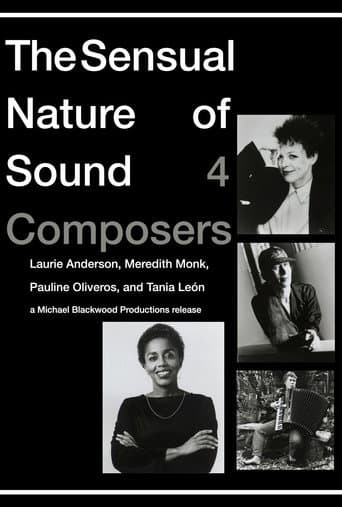 Poster for The Sensual Nature of Sound: 4 Composers Laurie Anderson, Tania Leon, Meredith Monk, Pauline Oliveros