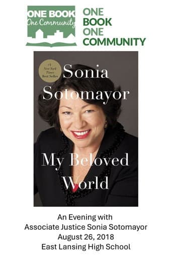 Poster for My Beloved World - An Evening with Associate Justice Sonia Sotomayor