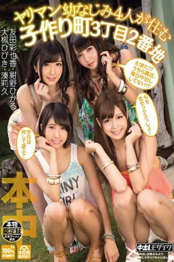 Poster for ヤリマン幼なじみ4人が住む子作り町3丁目2番地 HNDS-030