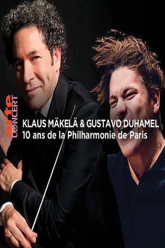 Poster for Klaus Mäkelä and Gustavo Dudamel 10 year anniversary of the Philharmonie de Paris