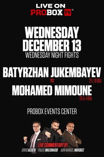 Poster for Batyrzhan Jukembayev vs. Mohamed Mimoune