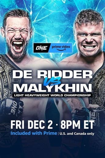 Poster for ONE on Prime Video 5: De Ridder vs. Malykhin