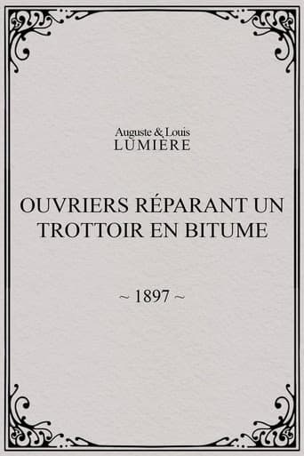 Poster for Workers Repairing a Sidewalk with Bitumen